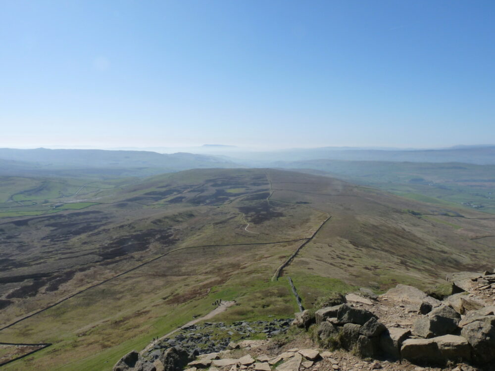 looking down to Pendle Hill