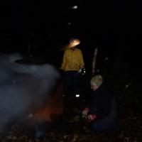 Fanning the flames; autumn charcoal burn, Oct 2012