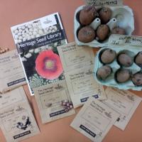 A sample of seeds and potatoes for Ration Garden