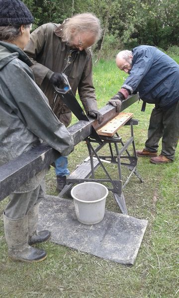 Sawing post to length