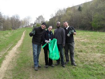 Volunteers from Everything is Possible doing a great job to collect litter on site
